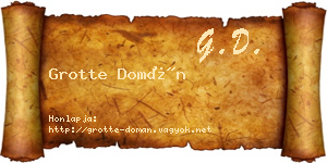 Grotte Domán névjegykártya